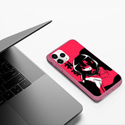 Чехол iPhone 11 Pro матовый Rena Black Pink, цвет: 3D-малиновый — фото 2