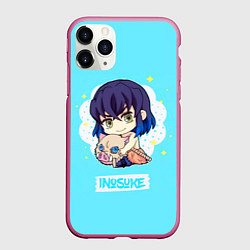 Чехол iPhone 11 Pro матовый Inosuke Kimetsu no Yaiba, цвет: 3D-малиновый