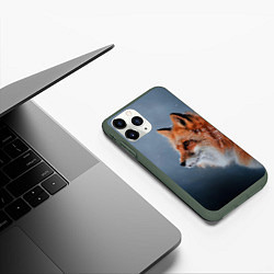 Чехол iPhone 11 Pro матовый Лиса, цвет: 3D-темно-зеленый — фото 2