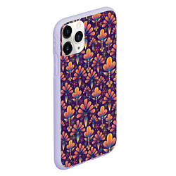 Чехол iPhone 11 Pro матовый Абстрактные узоры, цвет: 3D-светло-сиреневый — фото 2