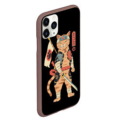 Чехол iPhone 11 Pro матовый Shogun Cat, цвет: 3D-коричневый — фото 2