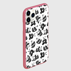 Чехол iPhone 11 Pro матовый Акварельные панды паттерн, цвет: 3D-малиновый — фото 2