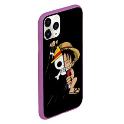 Чехол iPhone 11 Pro матовый ONE PIECE ЛУФФИ ЧЕРЕП СИМВОЛ, цвет: 3D-фиолетовый — фото 2