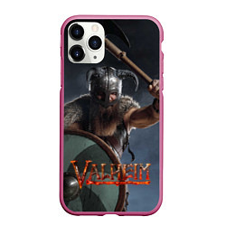 Чехол iPhone 11 Pro матовый Viking Valheim, цвет: 3D-малиновый