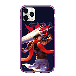 Чехол iPhone 11 Pro матовый The Kings Avatar Ye Xiu, цвет: 3D-фиолетовый