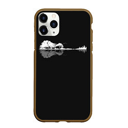 Чехол iPhone 11 Pro матовый Natural Guitar Reflection, цвет: 3D-коричневый