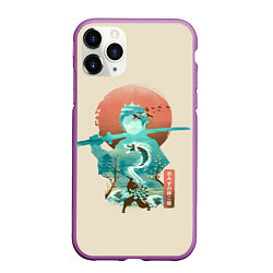 Чехол iPhone 11 Pro матовый Demon Slayer Tanjiro, цвет: 3D-фиолетовый