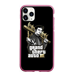 Чехол iPhone 11 Pro матовый Клод GTA 3, цвет: 3D-малиновый