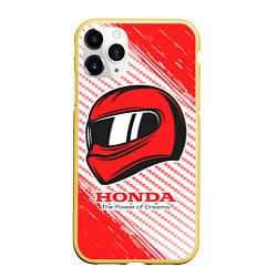 Чехол iPhone 11 Pro матовый Honda - Strokes, цвет: 3D-желтый