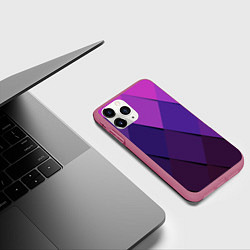 Чехол iPhone 11 Pro матовый Спортивный ромб, цвет: 3D-малиновый — фото 2
