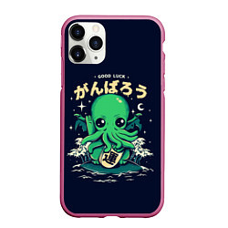 Чехол iPhone 11 Pro матовый Cthulhu Good Luck, цвет: 3D-малиновый