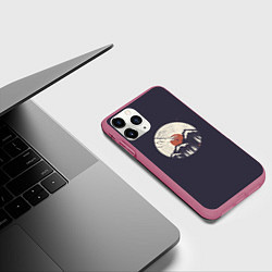 Чехол iPhone 11 Pro матовый Mountain Vinyl Record, цвет: 3D-малиновый — фото 2