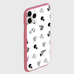 Чехол iPhone 11 Pro матовый Кровосток Паттерн Z, цвет: 3D-малиновый — фото 2
