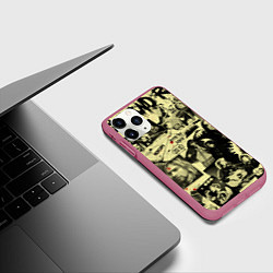 Чехол iPhone 11 Pro матовый РОК КУМИРЫ, цвет: 3D-малиновый — фото 2