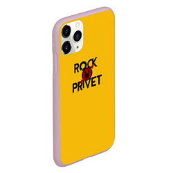 Чехол iPhone 11 Pro матовый Rock privet, цвет: 3D-розовый — фото 2