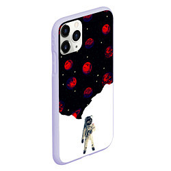 Чехол iPhone 11 Pro матовый Мысли космонавта про космос, цвет: 3D-светло-сиреневый — фото 2