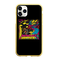 Чехол iPhone 11 Pro матовый Metallica Металика, цвет: 3D-желтый