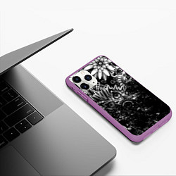 Чехол iPhone 11 Pro матовый Floral Pattern, цвет: 3D-фиолетовый — фото 2