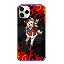 Чехол iPhone 11 Pro матовый Genshin Impact - Klee, цвет: 3D-фиолетовый