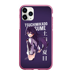 Чехол iPhone 11 Pro матовый Natsume Tsuchimikado anime, цвет: 3D-малиновый