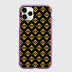 Чехол iPhone 11 Pro матовый ЭМБЛЕМА БИНАНС ПАТТЕРН BINANCE, цвет: 3D-фиолетовый