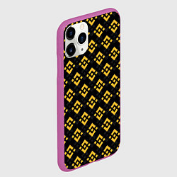 Чехол iPhone 11 Pro матовый ЭМБЛЕМА БИНАНС ПАТТЕРН BINANCE, цвет: 3D-фиолетовый — фото 2