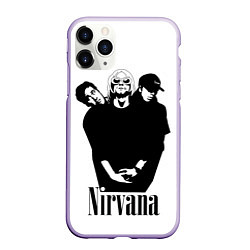 Чехол iPhone 11 Pro матовый Nirvana Группа, цвет: 3D-светло-сиреневый