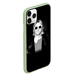 Чехол iPhone 11 Pro матовый Курт Кобейн в Очках Nirvana, цвет: 3D-салатовый — фото 2