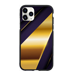 Чехол iPhone 11 Pro матовый 3D luxury золото, цвет: 3D-черный