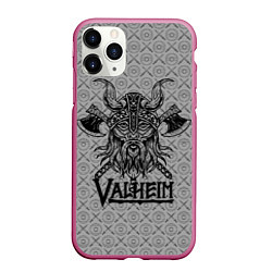 Чехол iPhone 11 Pro матовый Valheim Viking dark, цвет: 3D-малиновый