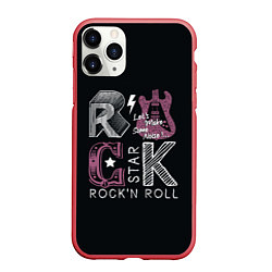 Чехол iPhone 11 Pro матовый Rock star, цвет: 3D-красный