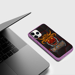 Чехол iPhone 11 Pro матовый Valheim тотем викинга, цвет: 3D-фиолетовый — фото 2