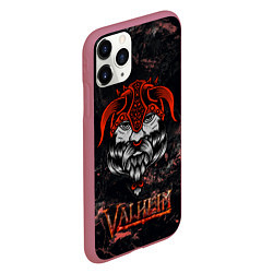 Чехол iPhone 11 Pro матовый Valheim лицо викинга, цвет: 3D-малиновый — фото 2