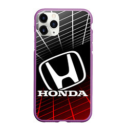 Чехол iPhone 11 Pro матовый HONDA ХОНДА СЕТКА, цвет: 3D-фиолетовый