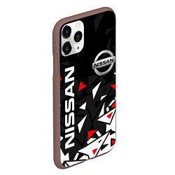 Чехол iPhone 11 Pro матовый NISSAN НИССАН ОСКОЛКИ, цвет: 3D-коричневый — фото 2