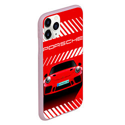 Чехол iPhone 11 Pro матовый PORSCHE ПОРШЕ RED STYLE, цвет: 3D-розовый — фото 2