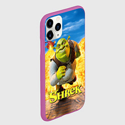 Чехол iPhone 11 Pro матовый Шрек и дракон, цвет: 3D-фиолетовый — фото 2