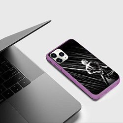 Чехол iPhone 11 Pro матовый Вирджил под дождём, цвет: 3D-фиолетовый — фото 2