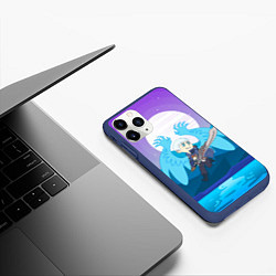 Чехол iPhone 11 Pro матовый Nero anime, цвет: 3D-тёмно-синий — фото 2