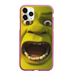 Чехол iPhone 11 Pro матовый Shrek is Yelling, цвет: 3D-малиновый