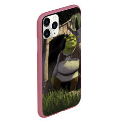 Чехол iPhone 11 Pro матовый Shrek: Somebody Once Told Me, цвет: 3D-малиновый — фото 2