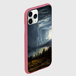 Чехол iPhone 11 Pro матовый Фантастический пейзаж, цвет: 3D-малиновый — фото 2