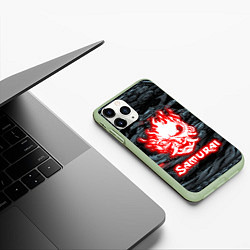 Чехол iPhone 11 Pro матовый CYBERPUNK САМУРАЙ, цвет: 3D-салатовый — фото 2