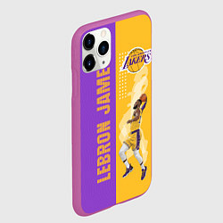 Чехол iPhone 11 Pro матовый Леброн NBA, цвет: 3D-фиолетовый — фото 2