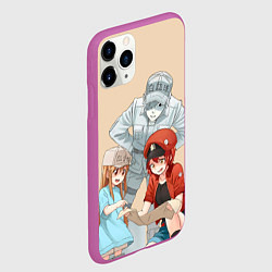 Чехол iPhone 11 Pro матовый Клетки за работой, цвет: 3D-фиолетовый — фото 2