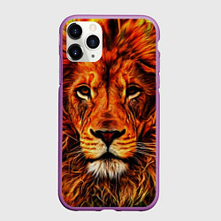 Чехол iPhone 11 Pro матовый LION, цвет: 3D-фиолетовый