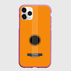 Чехол iPhone 11 Pro матовый ГИТАРА, цвет: 3D-малиновый