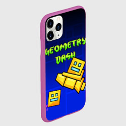 Чехол iPhone 11 Pro матовый Geometry Dash, цвет: 3D-фиолетовый — фото 2