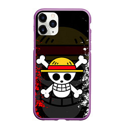 Чехол iPhone 11 Pro матовый ONE PIECE ВАН ПИС ЧЕРЕП, цвет: 3D-фиолетовый