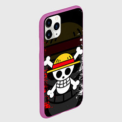 Чехол iPhone 11 Pro матовый ONE PIECE ВАН ПИС ЧЕРЕП, цвет: 3D-фиолетовый — фото 2